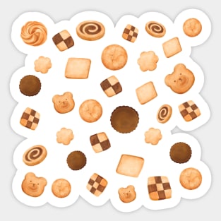 Cute Vanilla and Chocolate cookies Sticker